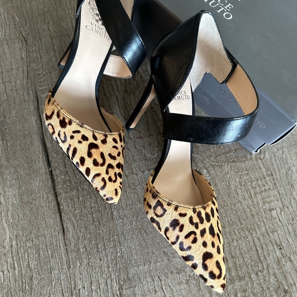 NEW - Vince Camuto Carlotte calf hair leopard print heels - Picture 8 of 12